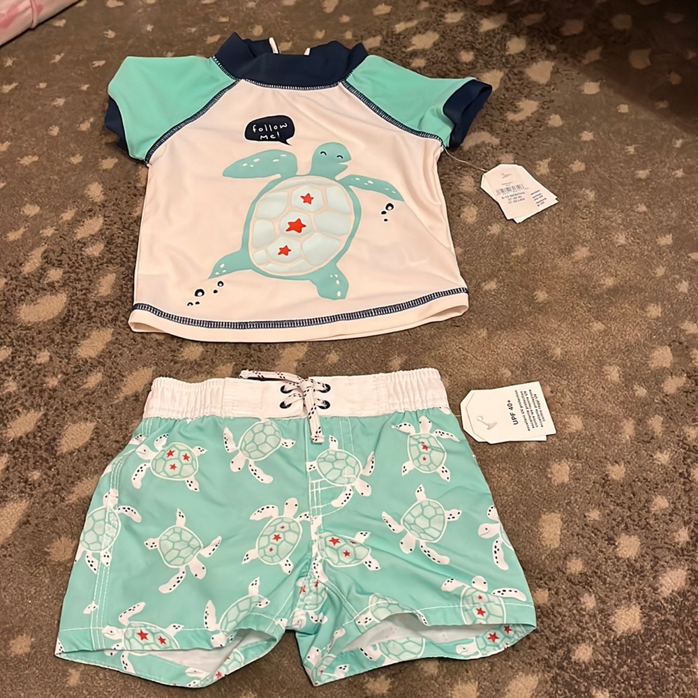 Brand New Boys swim set size 6-12 months